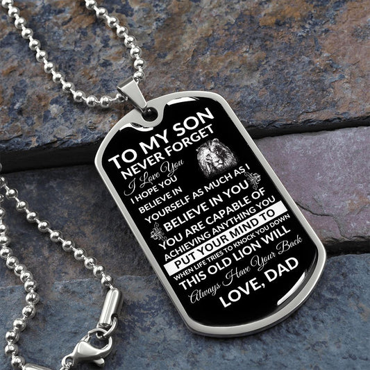 To My Son - Dog Tag