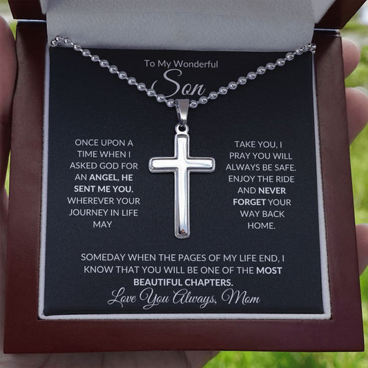 Wonderful Son - Stainless Cross Necklace w/Ball Chain