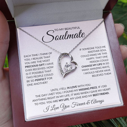 To My Beautiful Soulmate - You Are The Most Precious Gift - Forever Love Necklace