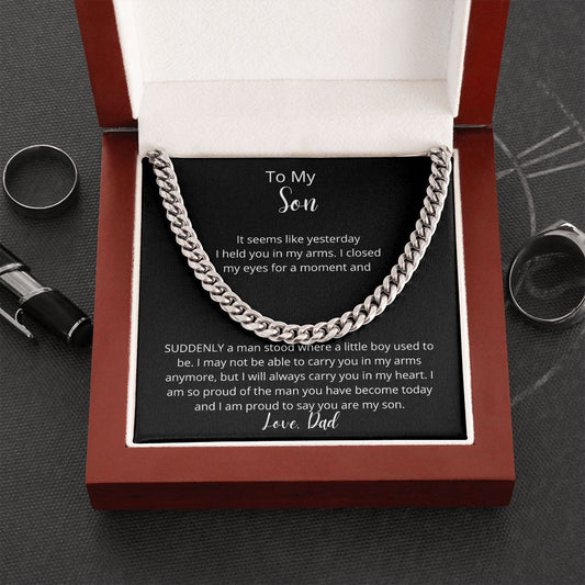 To My Son - Love Dad - Cuban Link Necklace