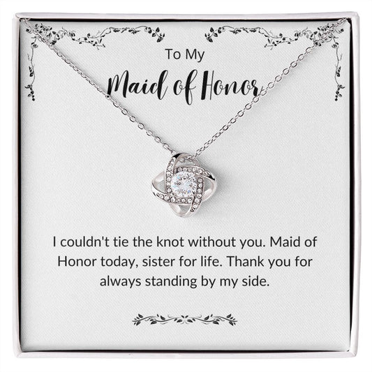 Maid of Honor - Tie The Knot- Love Knot Necklace