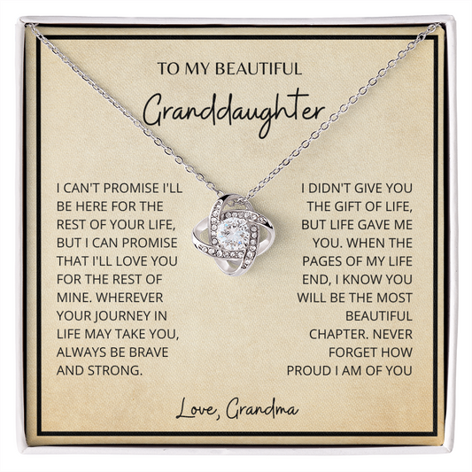 Be Brave - Love, Grandma - Love Knot Necklace