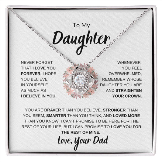 Daughter - Straighten Your Crown - Love Knot Necklace
