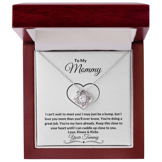 To My Mommy - Love, Your Tummy - Love Knot Necklace