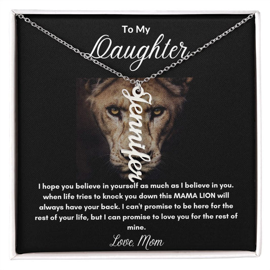 To My Daughter I Believe In You - Personalized Vertical Name Necklace
