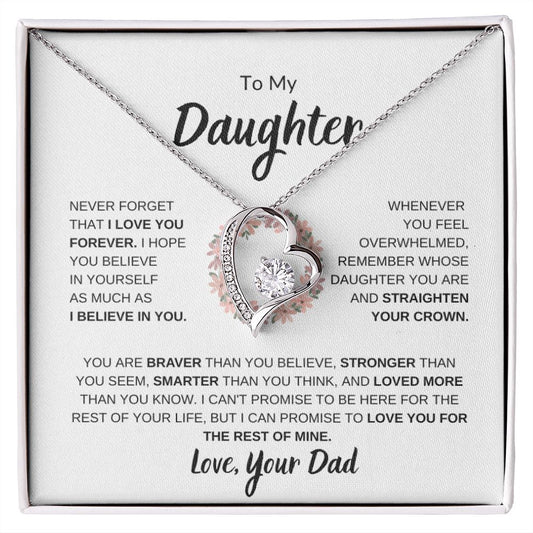 Daughter- Never Forget - Forever Love Necklace